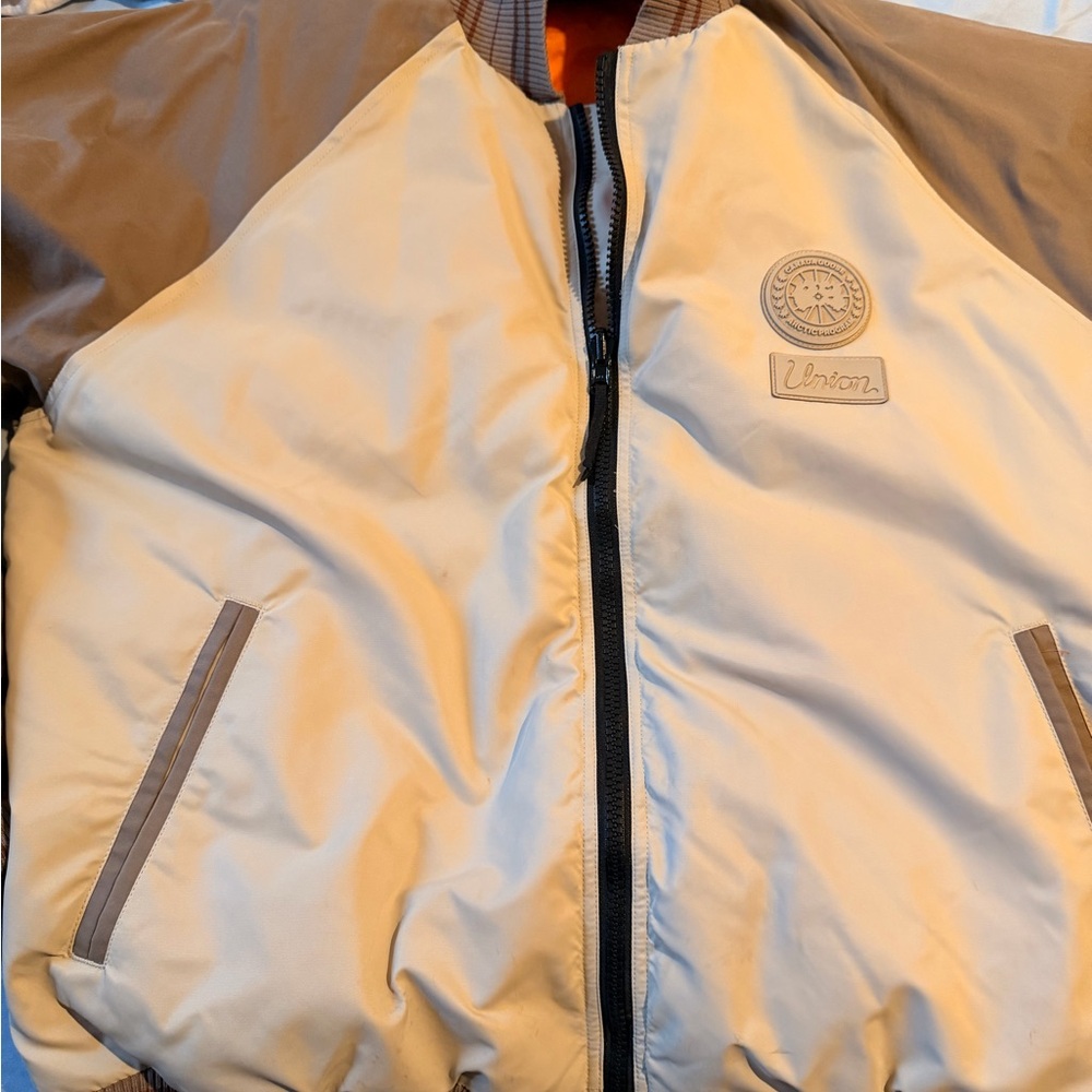 Canada Goode Union NBA collab Men's Cream and Brown  reversed Jacket